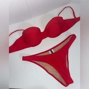 J crew women’s 1989 high-leg bikini bottom size small + underwire bikini top 32D